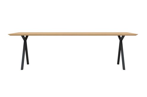 Studio HENK Eettafel Slim X-Type Zwart 180x90x3 cm                                                 